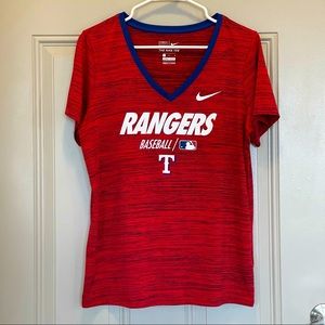 NIKE Texas Rangers Dri-Fit V-neck T-Shirt